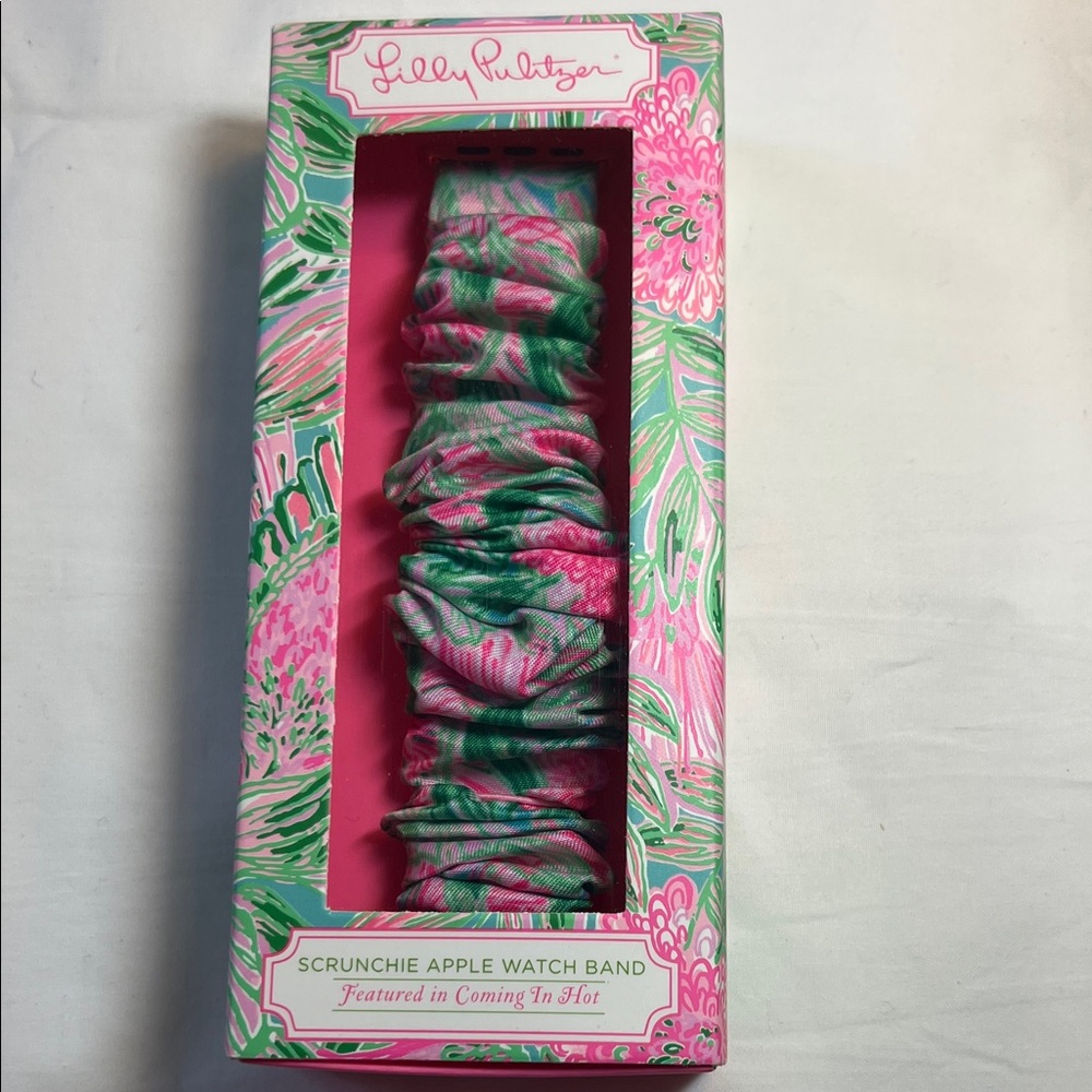 Lilly Pulitzer Pink and Green Scrunchie Watch Band